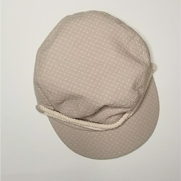 Grace Anthropologie Newsboy Hat Rope Detail Cream with White Polka Dots One Size - Picture 7 of 7